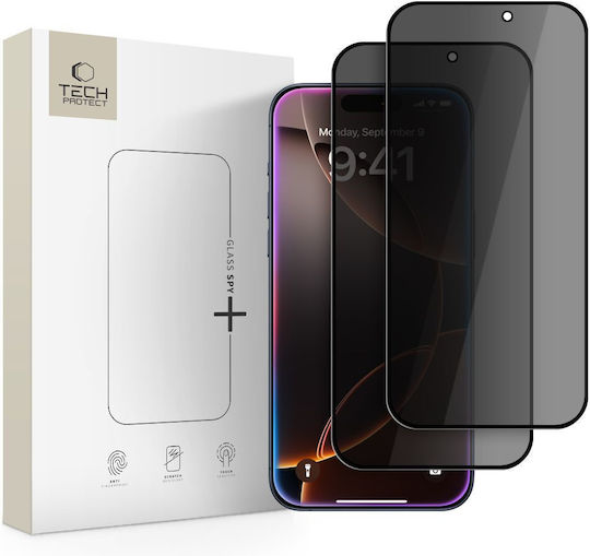 Tech-Protect Glass Spy+ Privatsphäre Gehärtetes Glas 2Stück (iPhone 17 / 17 Pro / 16 Pro)