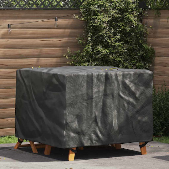 vidaXL Waterproof Dining Table Cover Black 113x113x73cm