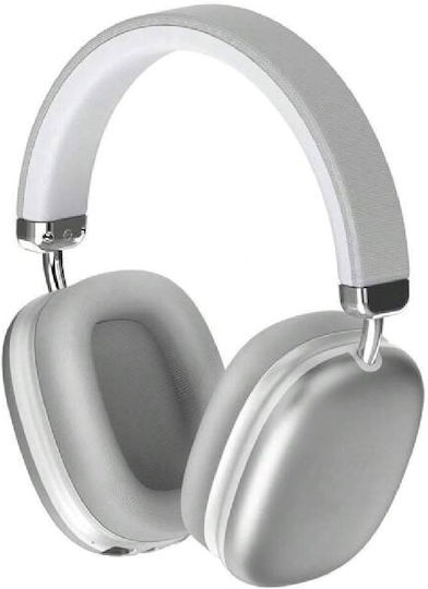 BYZ BL-B51 Ασύρματα Bluetooth On Ear Ακουστικά με 40 ώρες Λειτουργίας και Quick Charge Ασημί