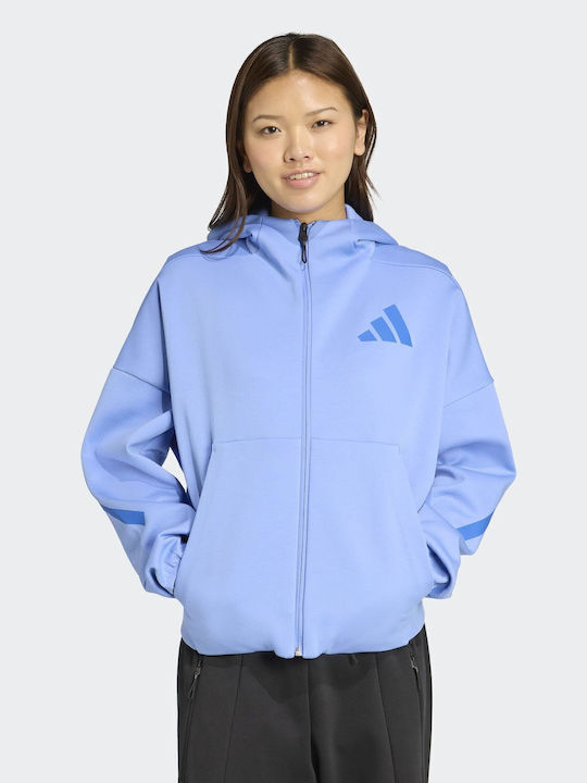 adidas Fz Women's Sweatshirt Hooded Blue JW5319