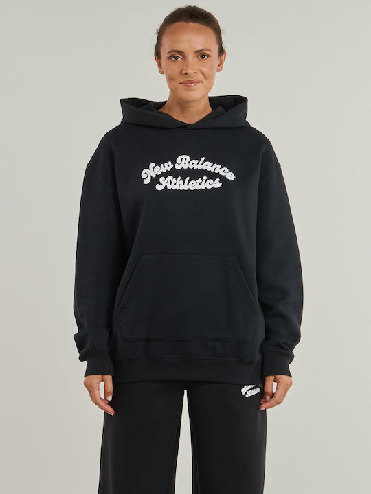 New Balance Long Women's Sweatshirt Hooded Black
