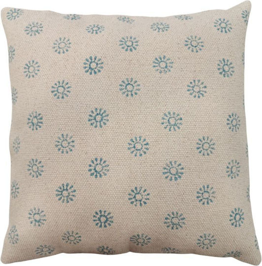 Weißes Kissen Blau 45x45cm