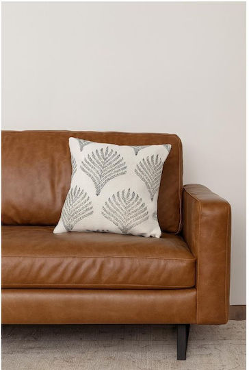 Sofa-Kissen aus 100% Baumwolle Weiß Grau 45x45cm