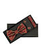 Set De 3 Piese Cravată Papillon Butoni De Manșetă Batistă Bărbați Burgundy Print Stilizat Setp221