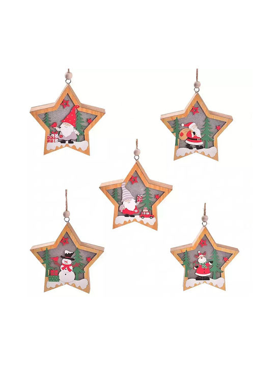Stern Set Weihnachtsbaumschmuck Sterne Beleuchtete Holz 5 Stück