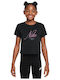 Kids' Crop Top Short Sleeve Black Sportswear