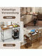 Table Kitchen Wooden with Metal Frame Brown 121x41x105.5cm