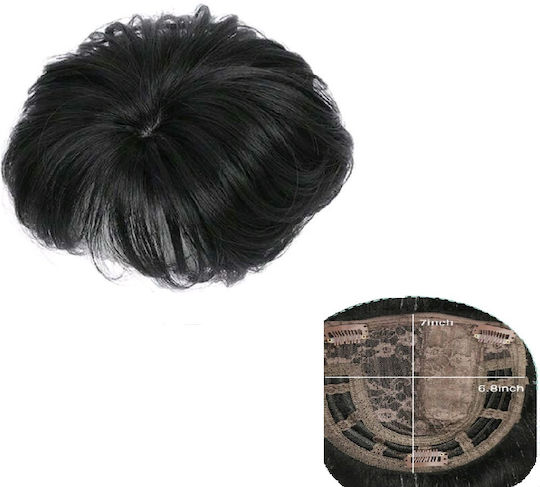 Damen Topper Toupé Haarverlängerungen Clip Große Oberfläche Schwarze 6 Zoll
