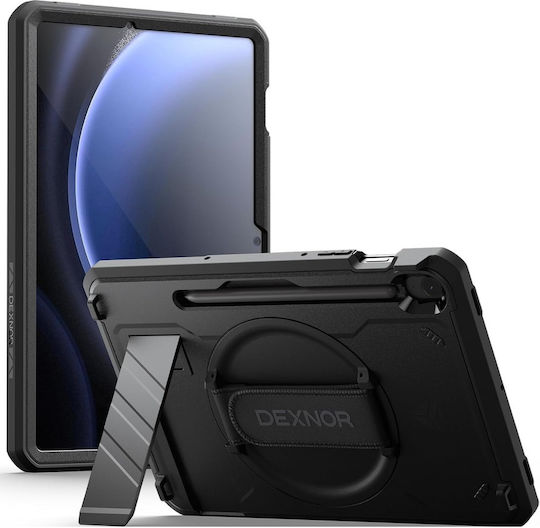 Dexnor Back Cover Περιστρεφόμενη Ανθεκτική για Παιδιά Μαύρη (Galaxy Tab S10 FE, S9 FE, Tab S9)