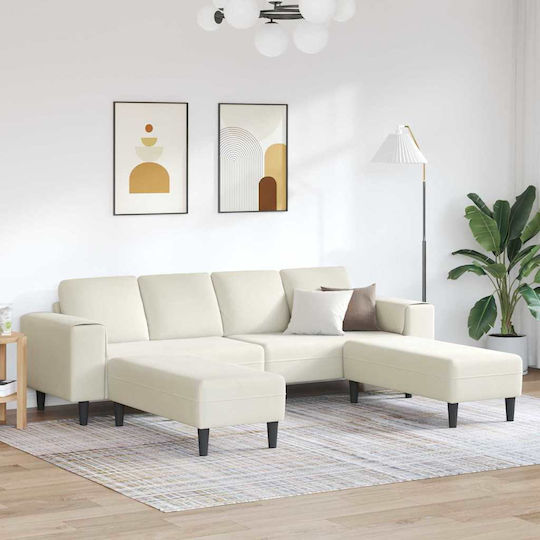 Living Room Furniture Set Couch & Stool Beige