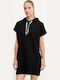 Mini Athletic Dress Short Sleeve Black