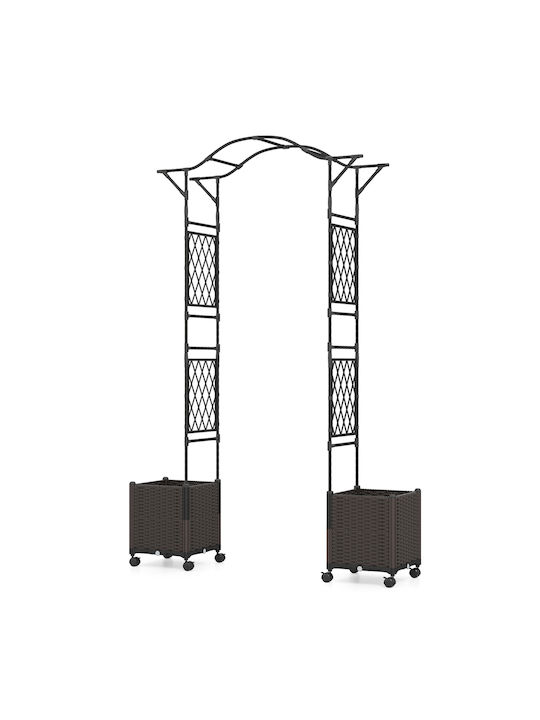Αψίδα Κήπου από Μέταλλο σε Μαύρο Χρώμα 108x40x250cm