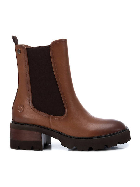 Leder Stiefeletten Damen Braun