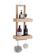 Viosarp Επιτοίχια Ραφιέρα Μπάνιου Bamboo με 2 Ράφια 26x13x61cm