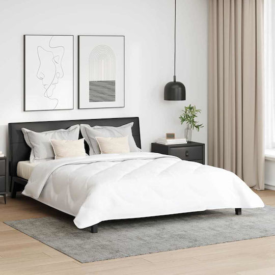 vidaXL Σετ Πάπλωμα Διπλό με Γέμιση Microfiber 200x200εκ. Λευκό 3τμχ
