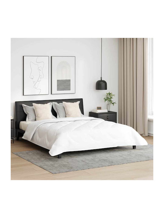 vidaXL Комплект Пухено Двойно с Пълнеж Microfiber 200x220бр Бял 3бр