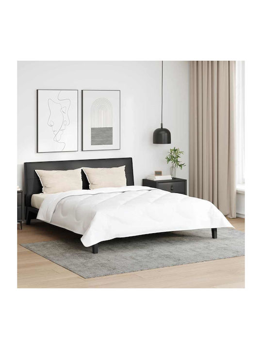 vidaXL Задайте Одеяло Кинг сайз 240x200см. Бял