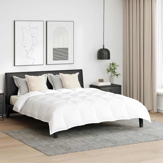 vidaXL Комплект Пухено Куинсайз с Пълнеж Microfiber 240x220бр Бял 3бр