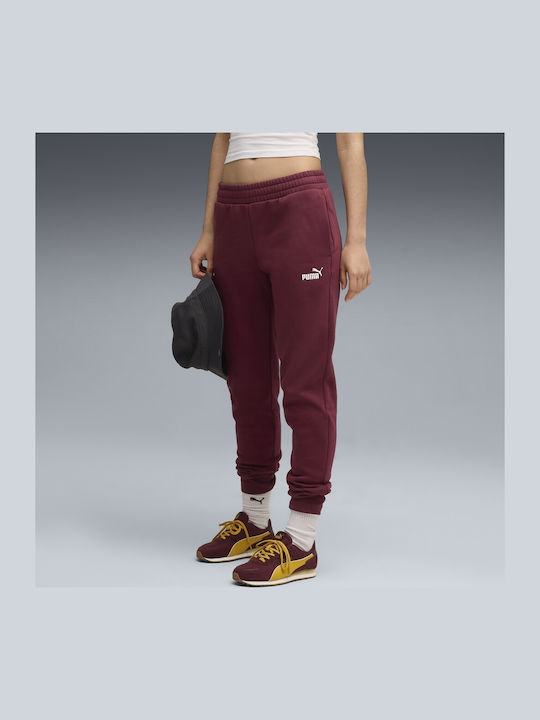 PUMA Logo Pantaloni de Trening Burgundy