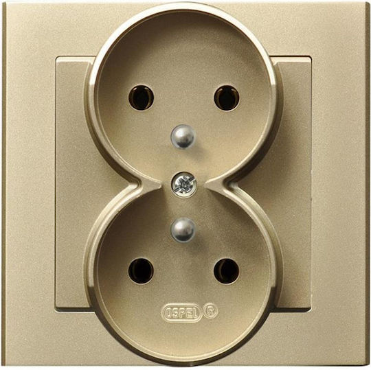 Ospel Sonata Priză Electrică Dublă Mortice Ecru