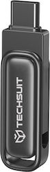 Techsuit 128GB USB Stick USB 3.2 USB-A & USB-C Grey Techsuit 128GB USB Stick USB 3.2 USB-A & USB-C Grey