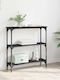 Metal Console Table Black Oak L75xW22.5xH75cm