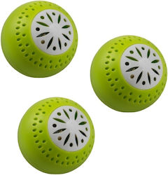 Set 3 Deodorizing Balls Refrigerator Air Freshening Extending Shelf Life Fruits Vegetables Green