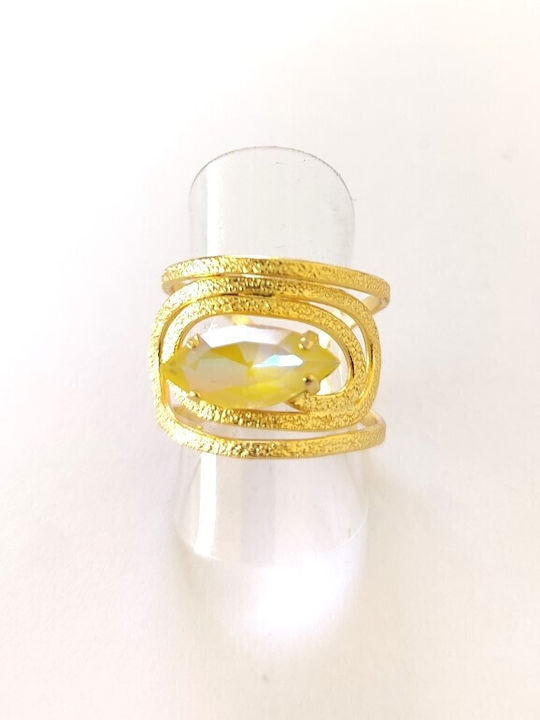 Loua Jewels Γυναικείο Δαχτυλίδι με Πέτρες Επιχρυσωμένο