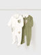 Mayoral Baby Bodysuit Set Long-Sleeved Velvet Green 2pcs