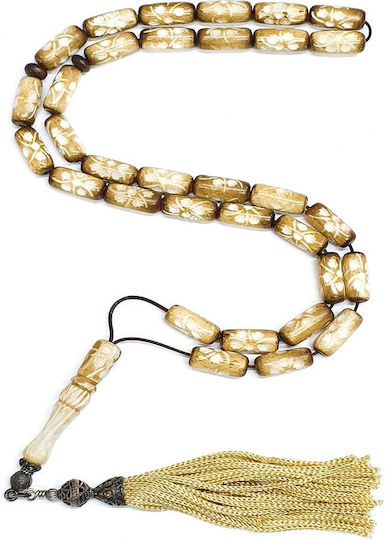 Roloi Komboloi Camel Bone Worry Beads with 33 Beads Multicolour 46cm