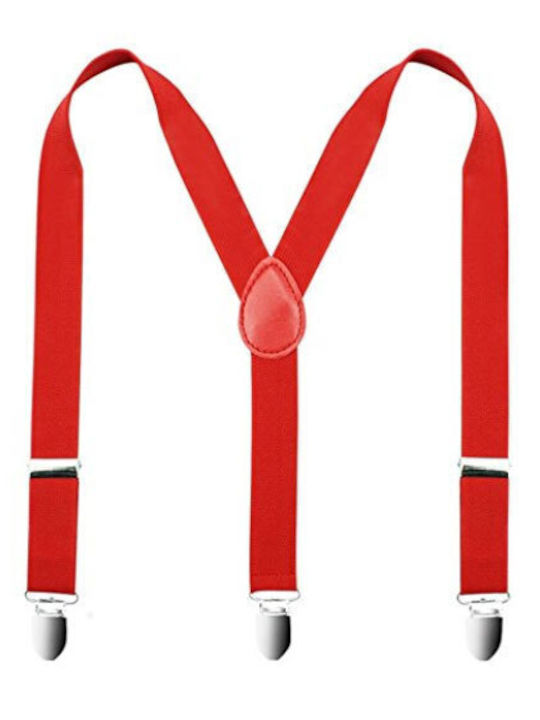 Children's Suspenders Red Metal Clasps 25 Mm Bcrom