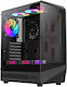 GameMax Vista COC AB Геймърско бюро Midi Tower Компютърна кутия със страничен прозорец и ARGB осветление Черен