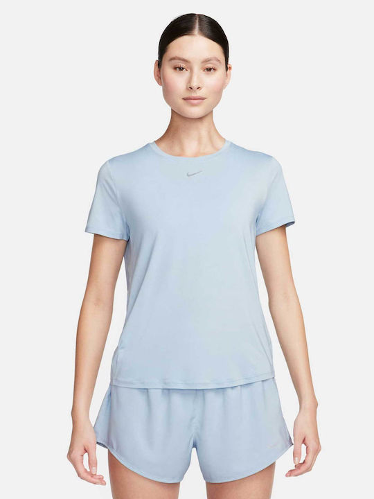 Nike One Classic Women's Blouse Short Sleeve Blue