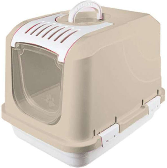 Katzentoilette Geschlossen mit Filter und Sieb Beige L66 x B46 x H46cm