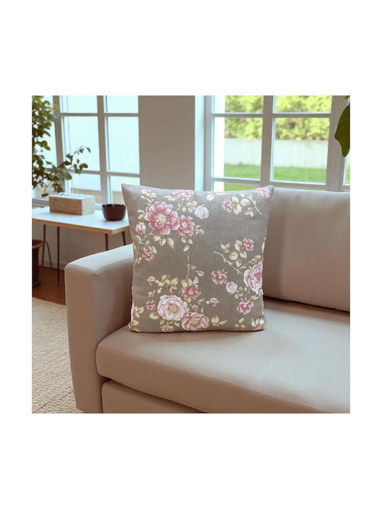 Linea Home Διακοσμητική Μαξιλαροθήκη Grace Μοκα...