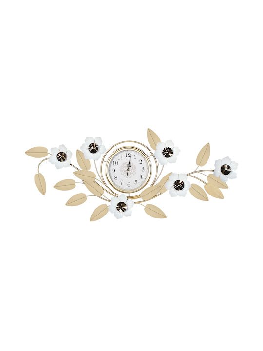 Keskor Wall Clock Metallic White 118x52cm