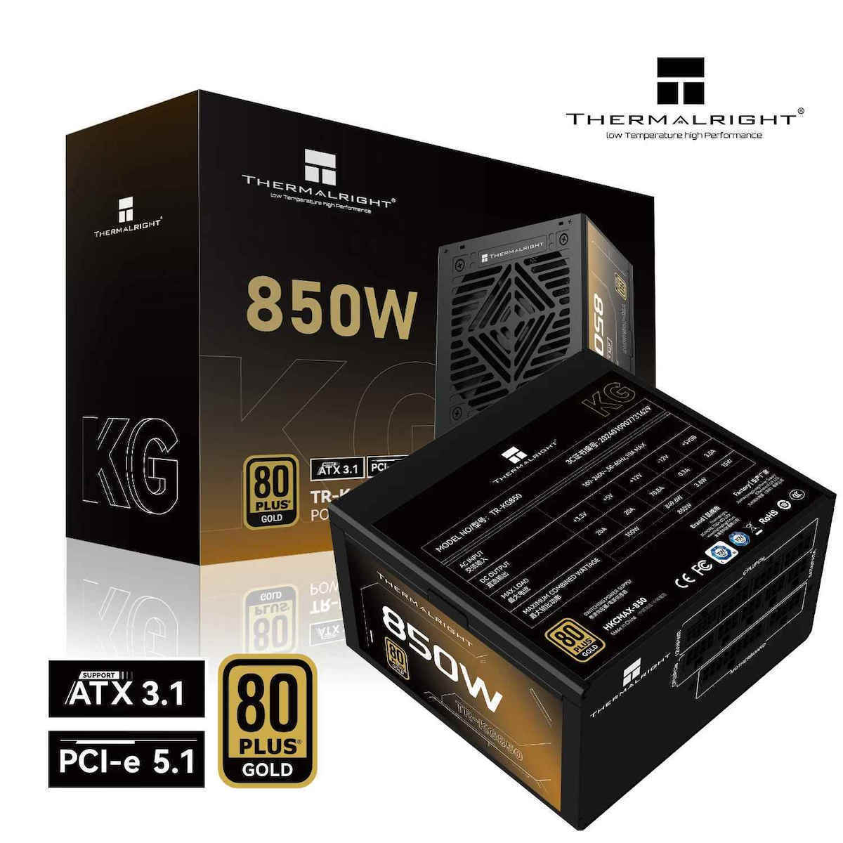 Thermalright TR-KG850 850W Black Computer Power Supply Full