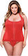 Red Corset Baci Lingerie Bustier Plus Size Red