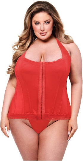 Red Corset Baci Lingerie Bustier Plus Size Red