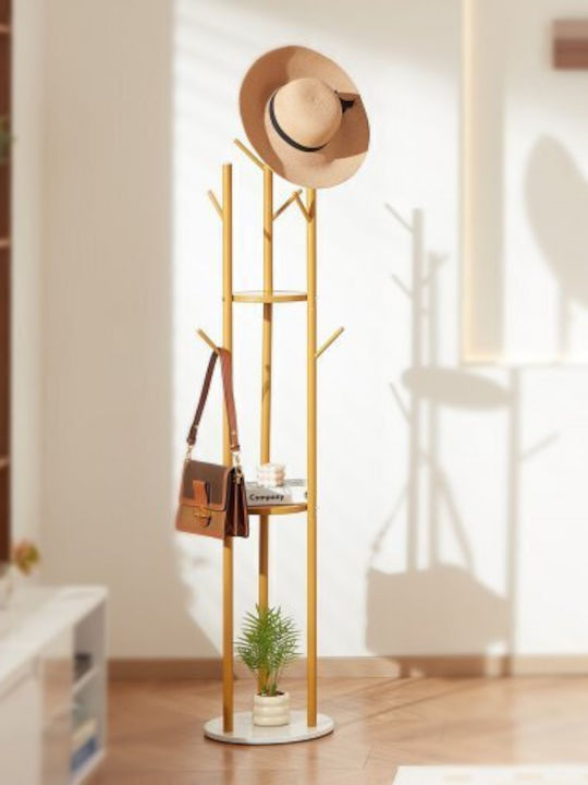 Vevor Metallic Coat Rack Yellow 34x34x170cm