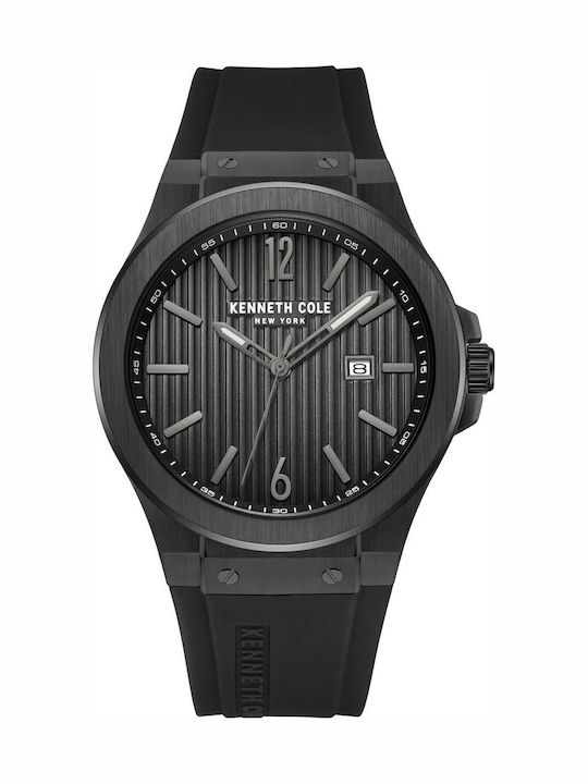 Kenneth Cole Modern Classic Ανδρικό Ρολόι Μπαταρίας με Μαύρο Καουτσούκ Λουράκι