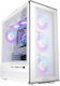 PCCOOLER ME200 Mesh Gaming Midi-Turm Computergehäuse mit Seitenfenster und ARGB-Beleuchtung Weiß