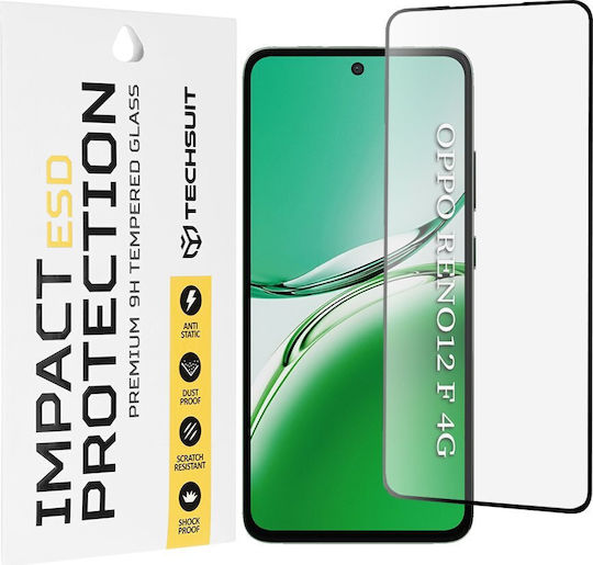 Techsuit Back Cover Tempered Glass Black (Oppo Reno12 F / FS)