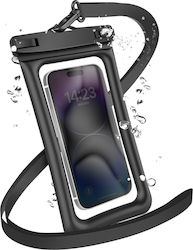 Avizar Waterproof Case 7.2" Phone Ipx8 30m Touch Window Strap Transparent Black