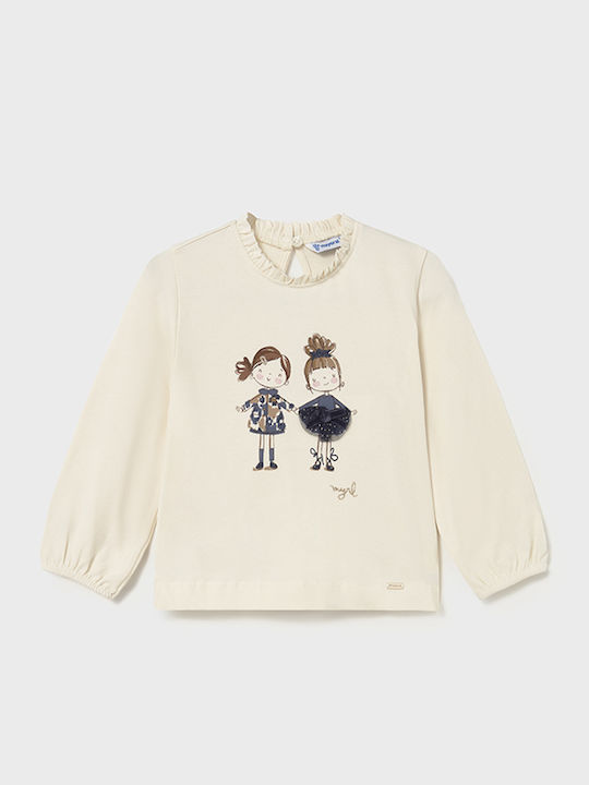 Mayoral Kids' Shirt Long Sleeve Beige