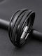 Legend Accessories Men's Leather Bracelet 21cm