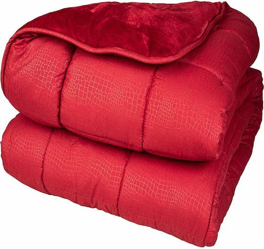 Astron Italy Single Sherpa Comforter 160x220cm Wine 350 GSM