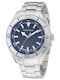 Nautica Ανδρικό Ρολόι 46mm Μπαταρίας με Ασημί Μεταλλικό Μπρασελέ