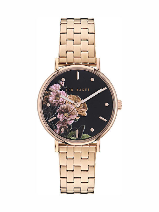 Ted Baker Phylipa Women's Watch with Pink Gold Metal Bracelet