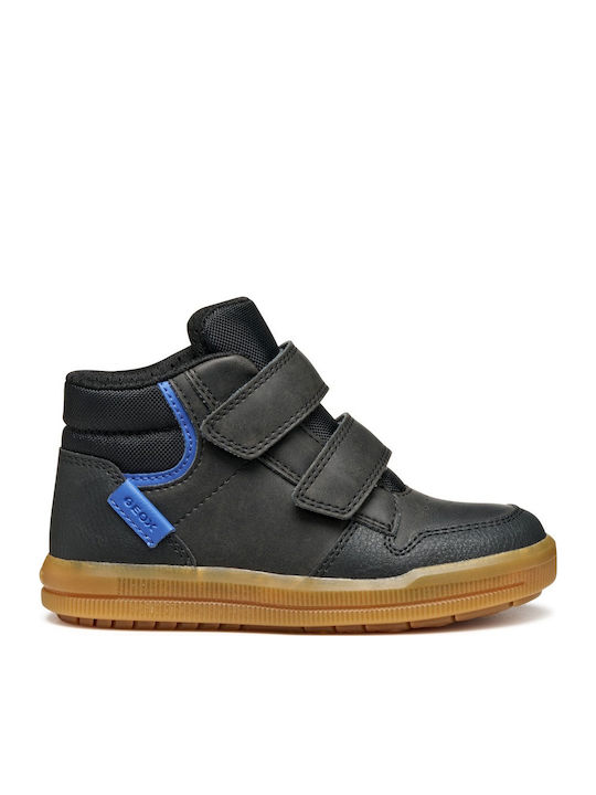 J Arzach Παιδικά Sneakers High Ανατομικά με Σκρατς Μαύρα